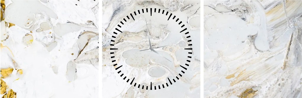 Obraz - Olejový papier s mramorovým designom (s hodinami) (90x30 cm)