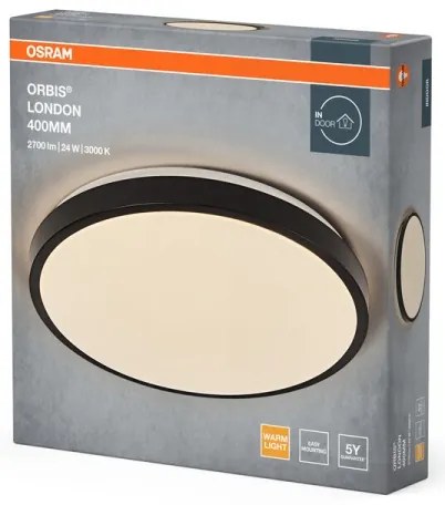 Osram - LED stropné svietidlo ORBIS LONDON LED/24W/230V, priemer 39,5 cm, čierne