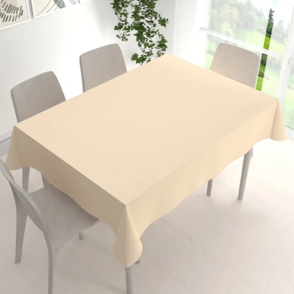Biante Obdĺžnikový bavlnený keprový obrus KEP-002 Vanilkový 120x180 cm