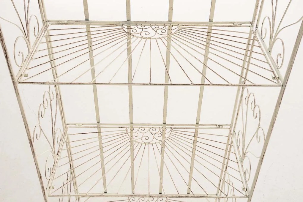 Kovová polica regál Maia - Krémová antik