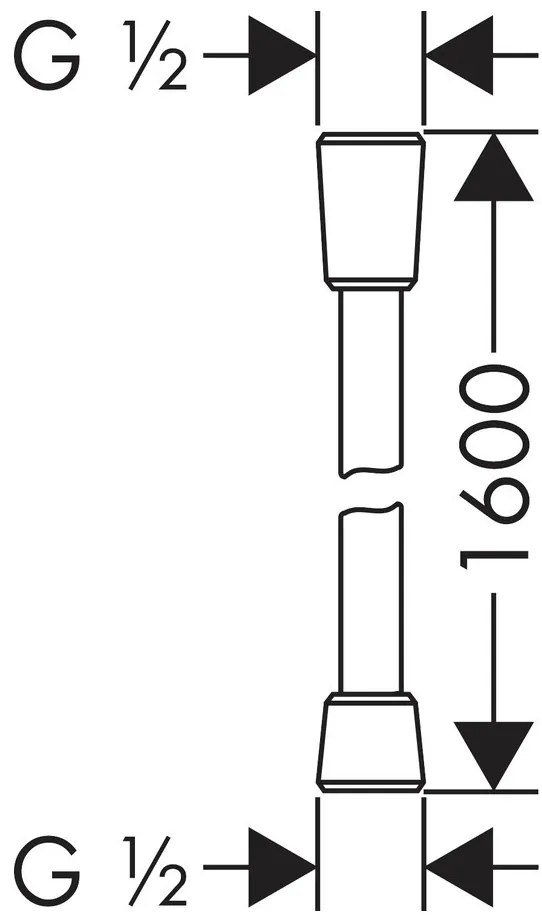 Hansgrohe Isiflex, sprchová hadica 160, čierna-chrómová matná, 28276340