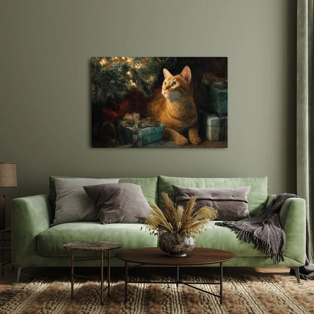 Obraz vianočné mačky si užívajú pohodu