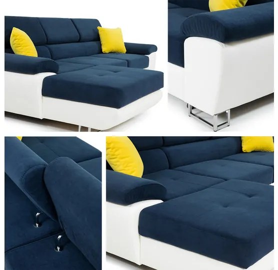 Rohová rozkladacia pohovka Alvin Mini Premium, Dostupné poťahy: Magic Velvet 2258 + Miu 2034 + Magic Velvet 2258, Strana: pravá