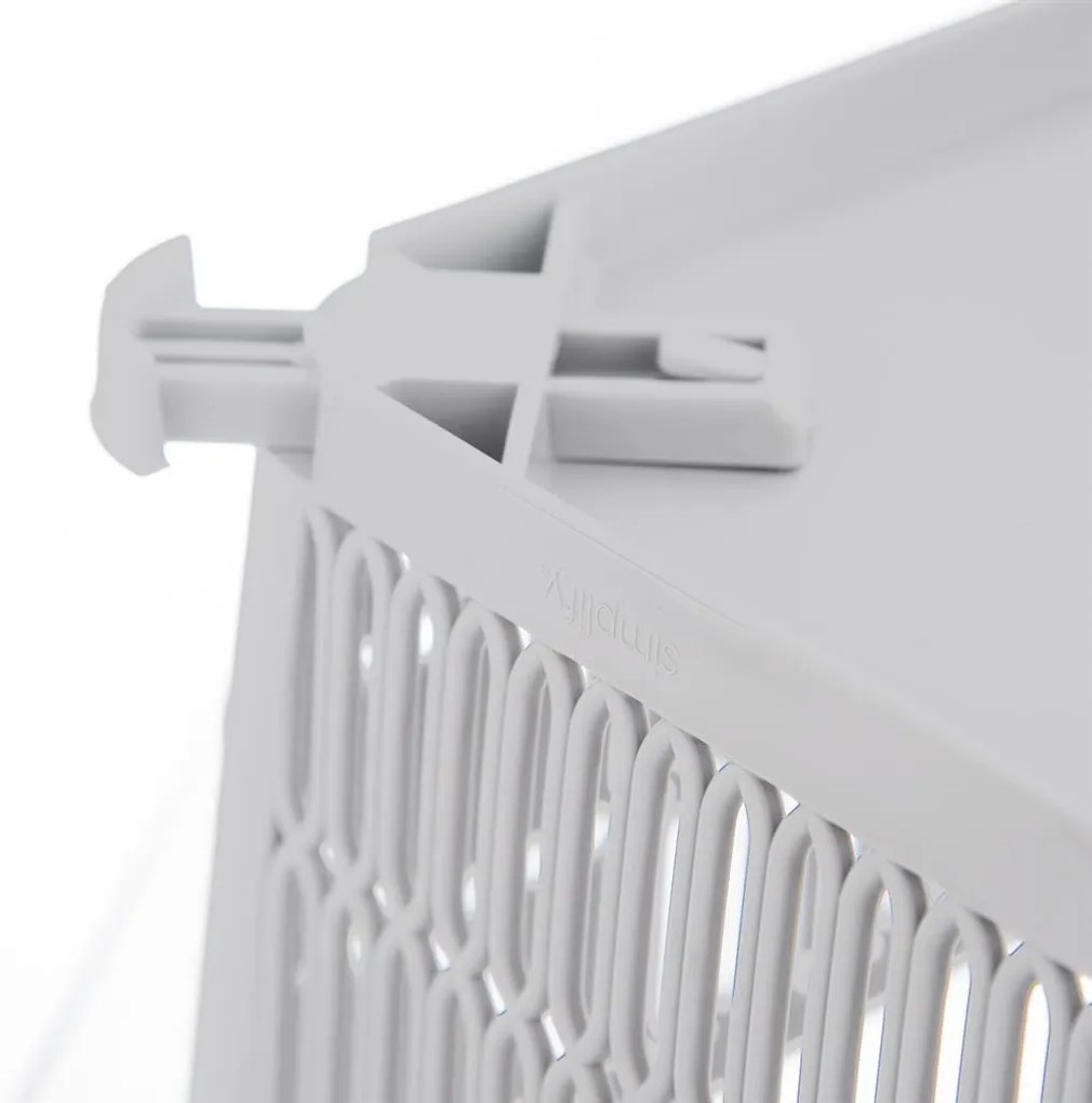 Orion XL - Univerzálny košík NESTA, výsuvné klapky na stohovanie, biely, 38 x 33 x 13 cm