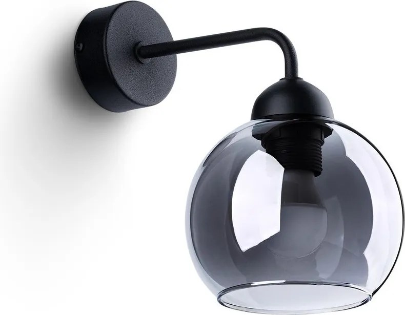 Čierne nástenné svietidlo ø 15 cm Grande – Sollux