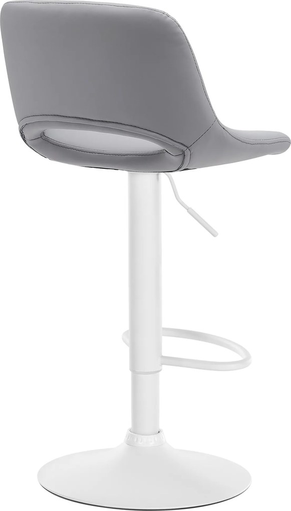 Barová stolička Camden - koženka, biely rám - Sivá