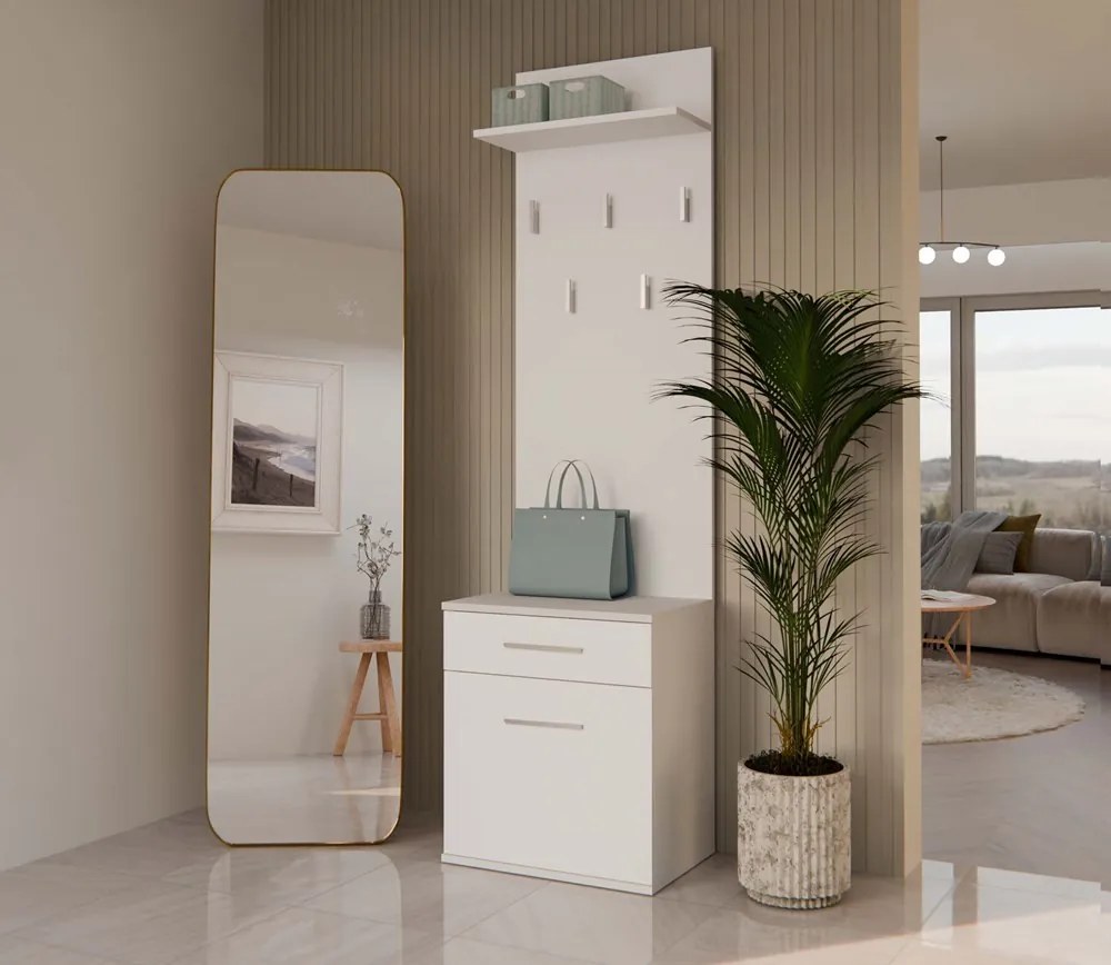 Predsieňová zostava Dialogos 2 (biela). Akcia -18%. Vlastná spoľahlivá doprava až k Vám domov. 1132567