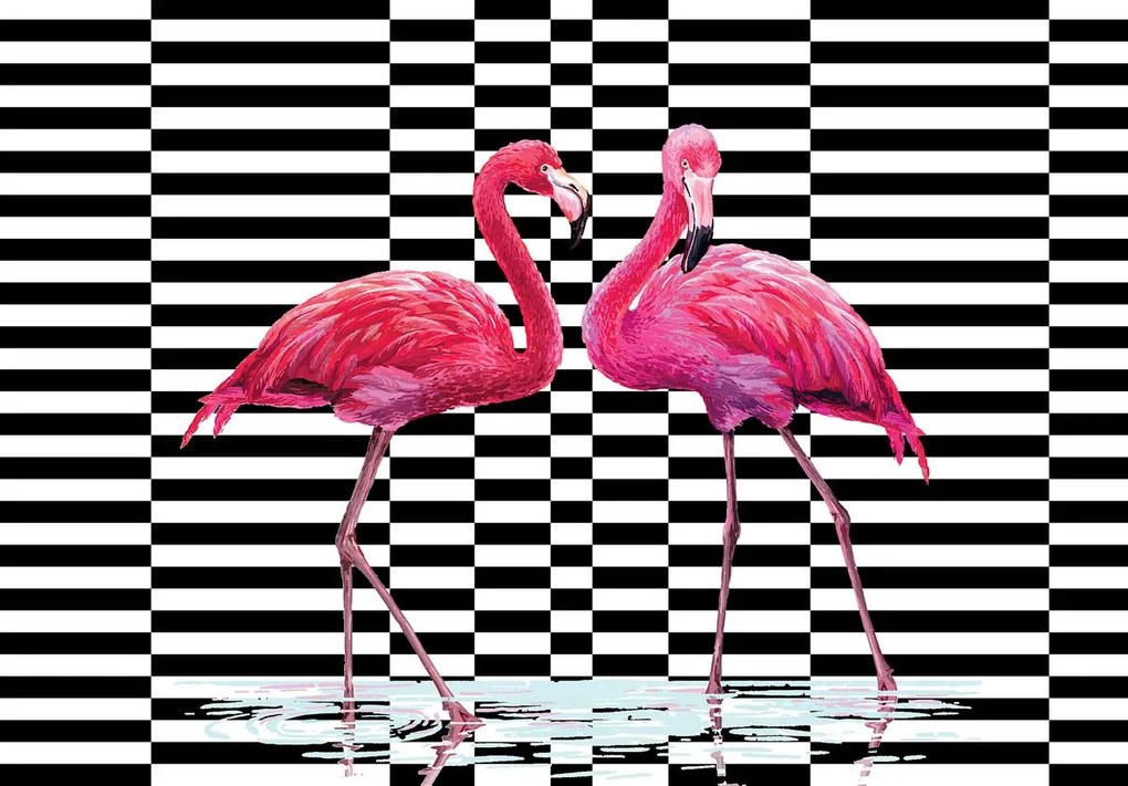 Fototapeta - Plameniak 3D (254x184 cm)