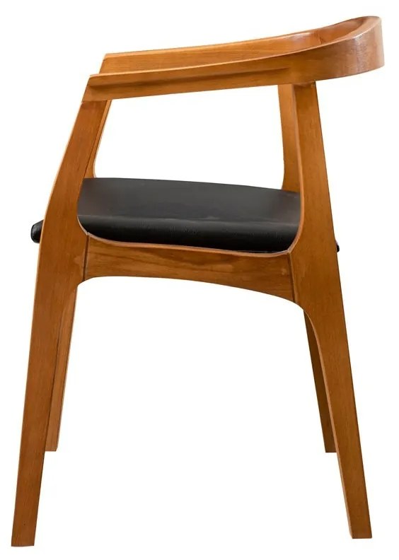 Jedálenská stolička Albero z masívu a ekokože orech/čierna