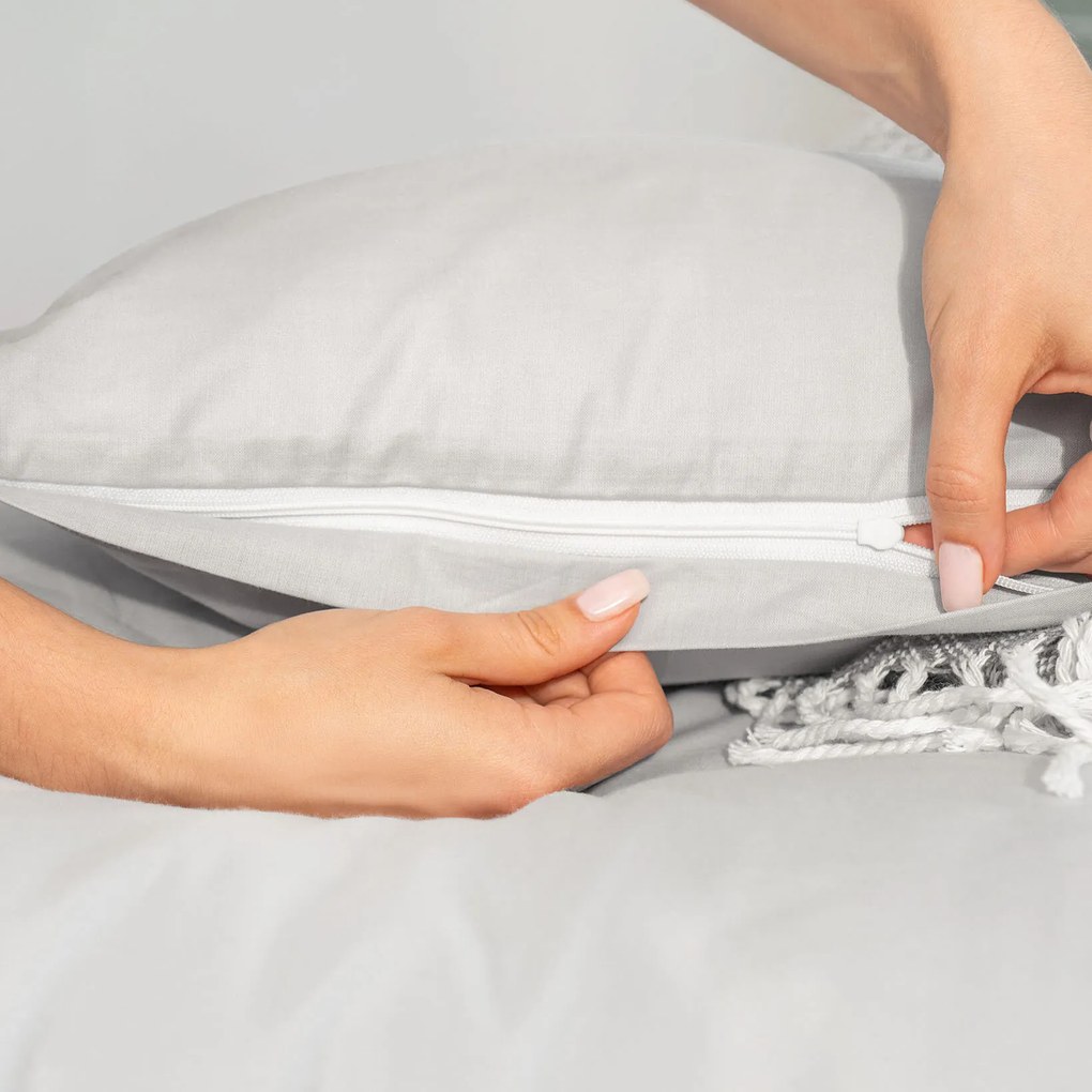 Goldea bavlnené posteľné obliečky - svetlo sivé 220 x 200 a 2ks 70 x 90 cm