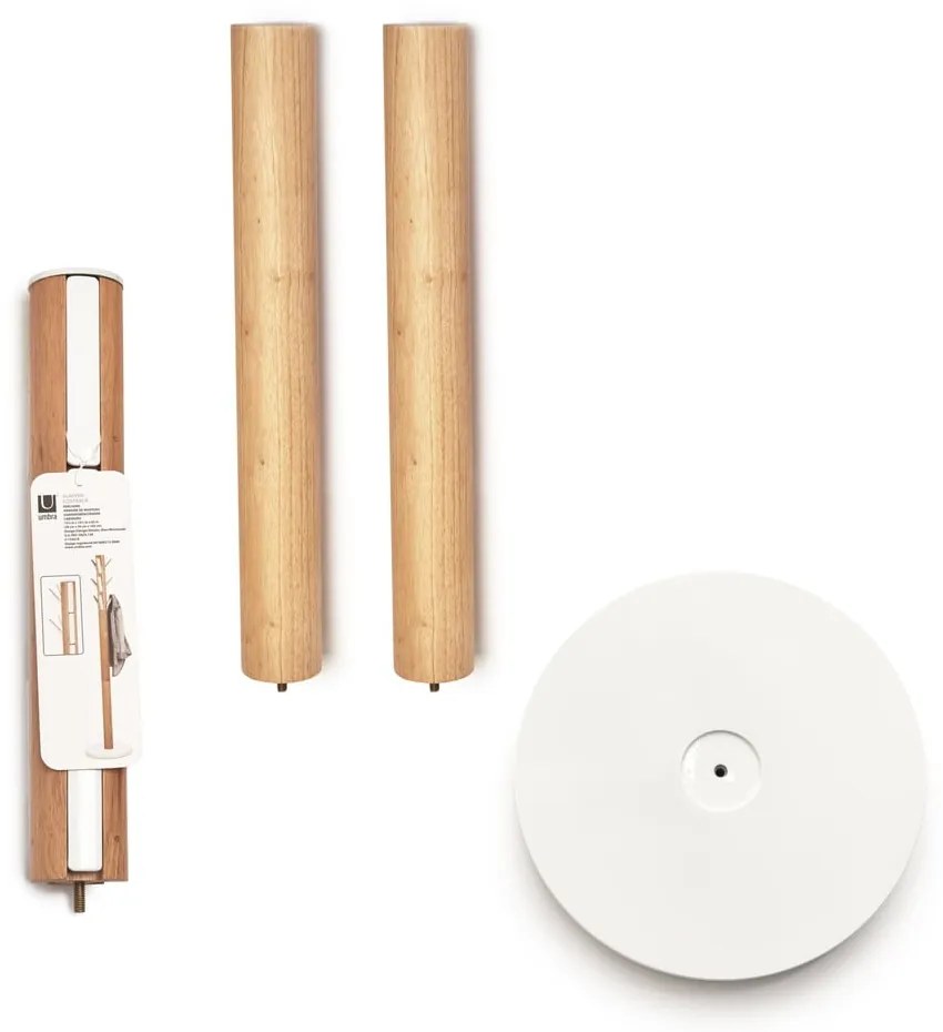 Biely prírodný vešiak z kaučukového dreva Flapper - Umbra