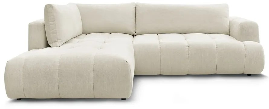 Béžová rozkladacia/s úložným priestorom rohová pohovka (ľavý roh/do L) Fuji – Bobochic Paris