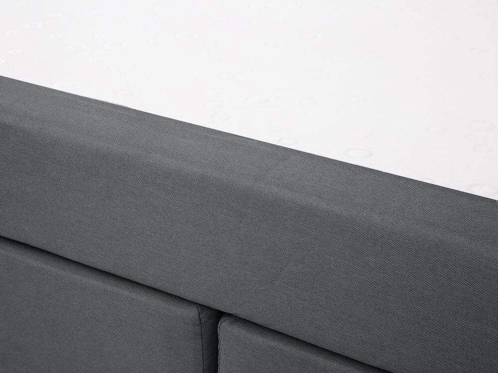 Kontinentálna čalúnená posteľ 160x200 cm tmavosivá ADMIRAL Beliani