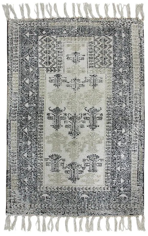 Čierno - biela bavlnená kúpeľňová predložka Over - 60*90cm