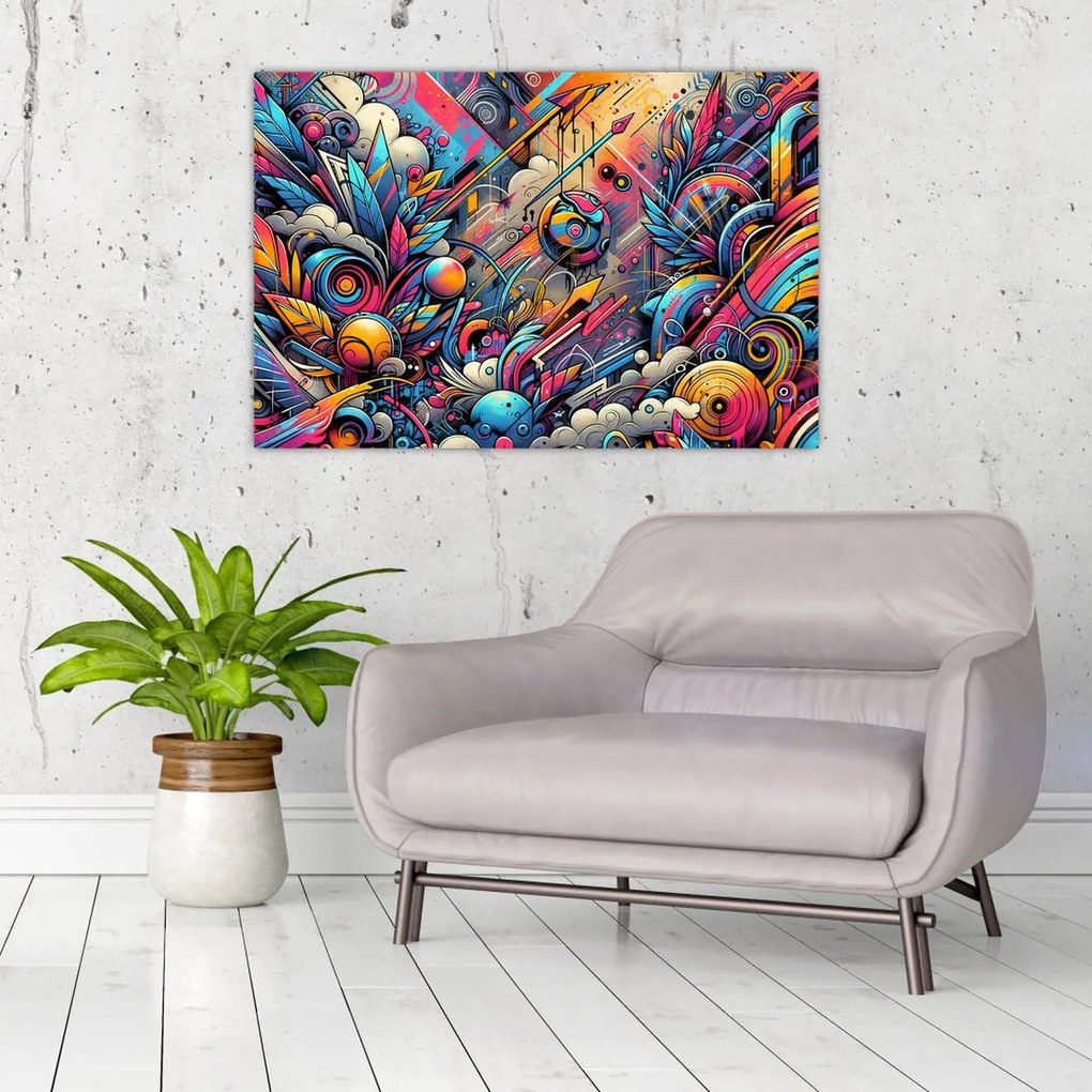 Obraz - Pestrofarebné graffiti (90x60 cm)