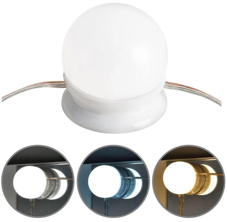 Dekoratívne LED osvetlenie na zrkadlo, 10 lámp, USB napájani