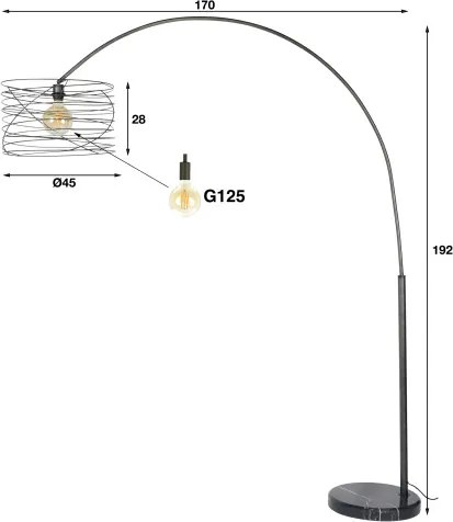 Stojaca lampa 79-62 Curl 1L  - Komfort-nábytok