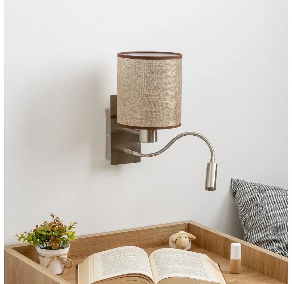 Brilagi - LED Nástenná lampa NUBILA 1xE27/25W/230V + LED/3W chróm/hnedá