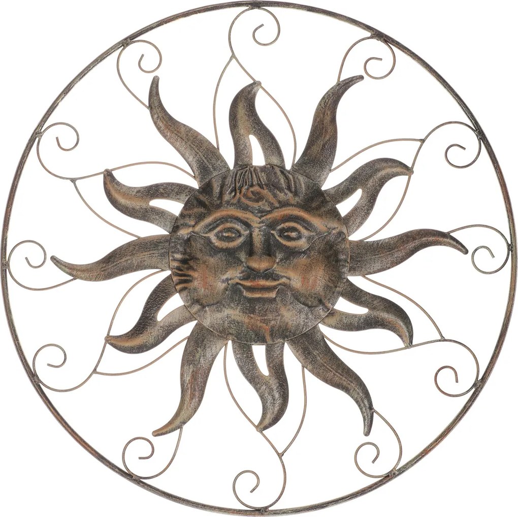 kovová nástenná dekorácia slnko 50 cm