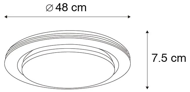 Inteligentné stropné svietidlo biele 48 cm vrátane LED a RGB stmievača - Jochem