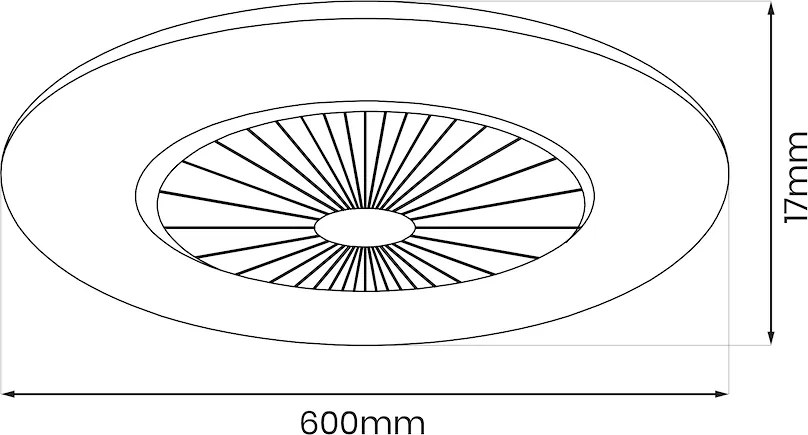Stropné LED svietidlo Zephyr, 1x LED 48w, 3000-6000k, b, s ventilátorom a ovládačom