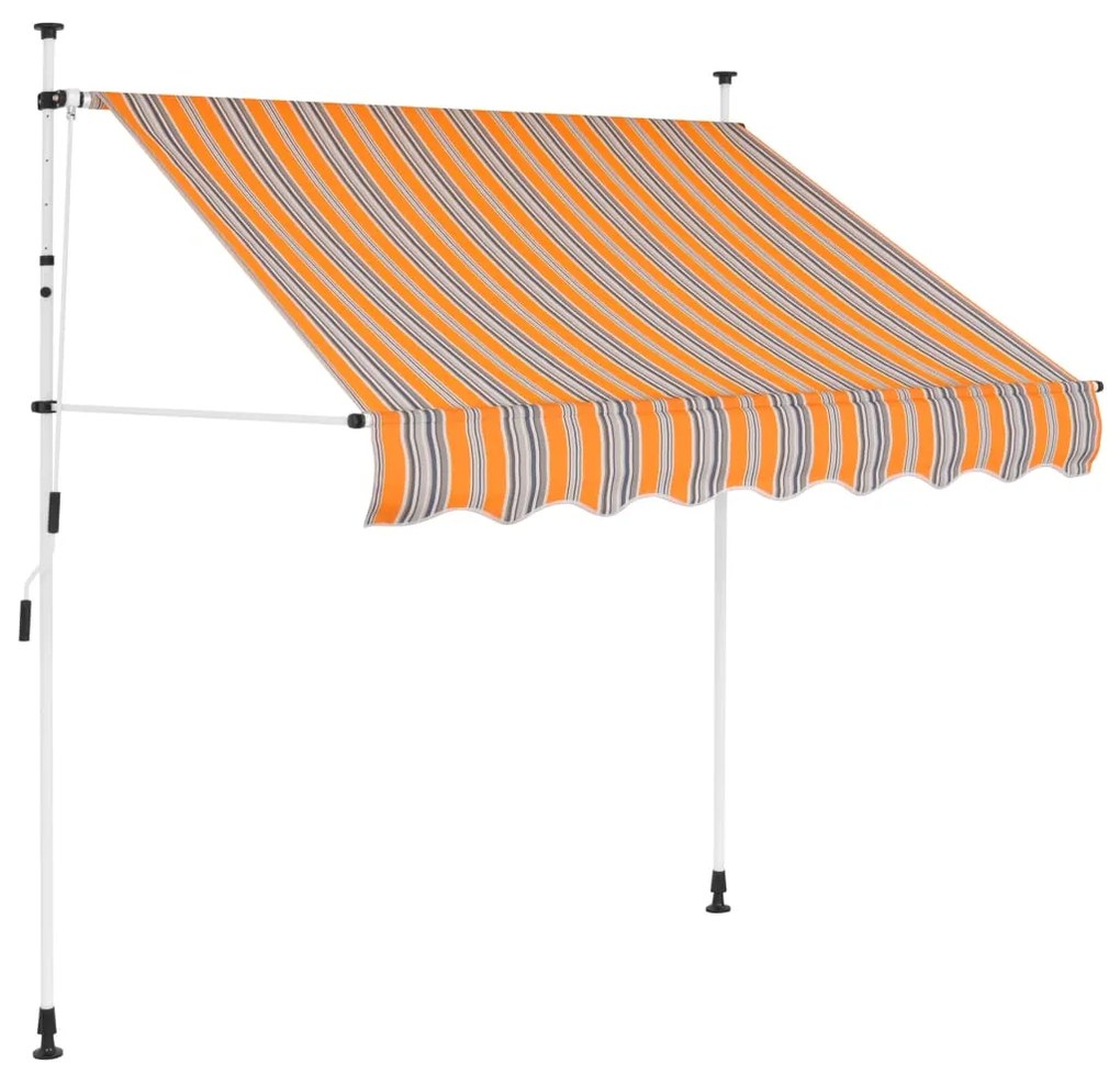 vidaXL Ručne zaťahovacia markíza, 200 cm, žlto-modré pásiky