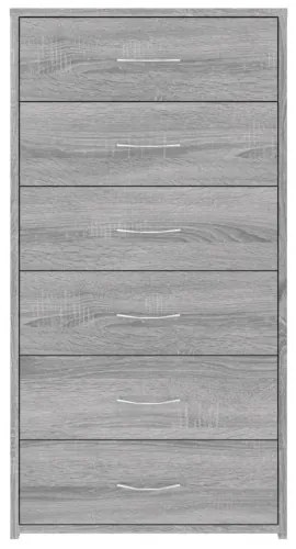 vidaXL Komoda so 6 zásuvkami sivá sonoma 50x34x96 cm spracované drevo-