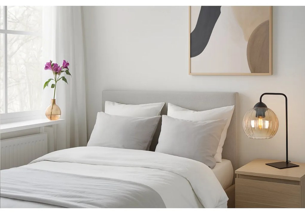 Stolná lampa Costa, 1x medové sklenené tienidlo, b