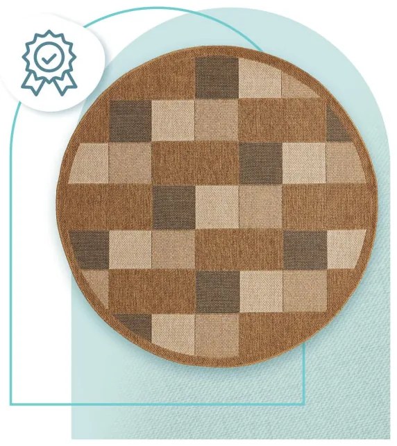 Koberec Adana Chess Beige kruh