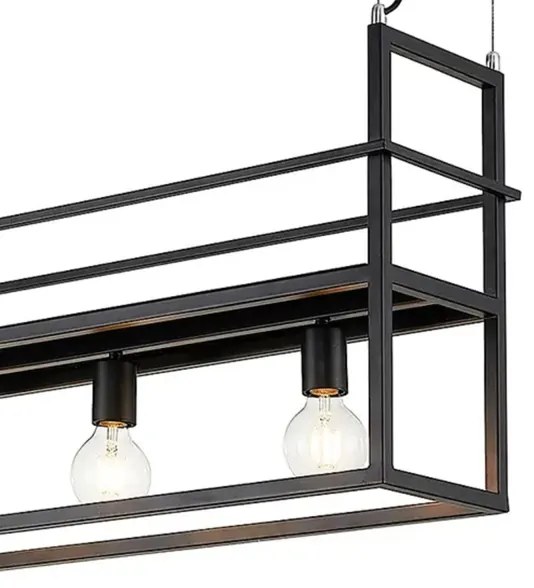 ONLI - Luster na lanku s poličkou JEFFER 4xE27/22W/230V čierna