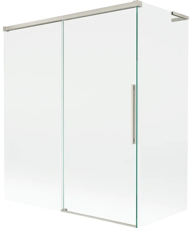 Mexen Rox, L posuvná 2-krídlová vaňová zástena 140 + 70 x 150 cm, 8mm číre sklo, oceľový profil, 8C9L-140-070-97-00