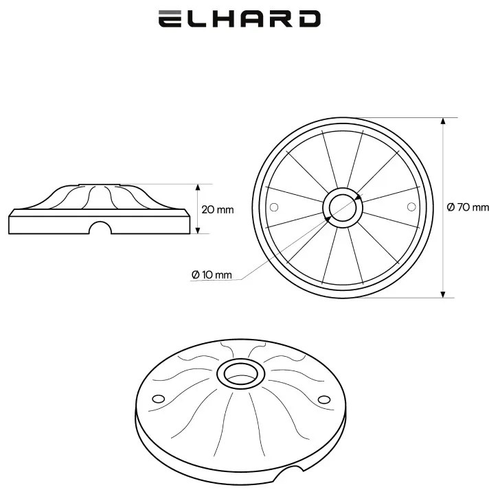 Elhard Stropná krytka pre luster Retro Keramik, 70x20mm, biela KP3101W