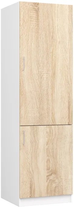 Kuchynská skrinka na vstavanú chladničku LIMA S60LO/205 biela / dub sonoma