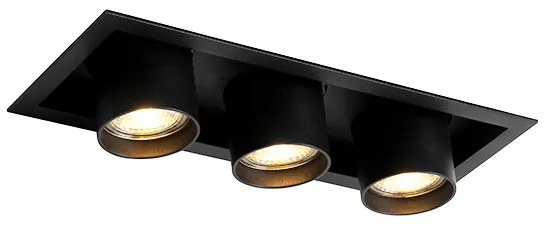 Moderný zapustený reflektor čierny nastaviteľný 3-svetlo - Roof