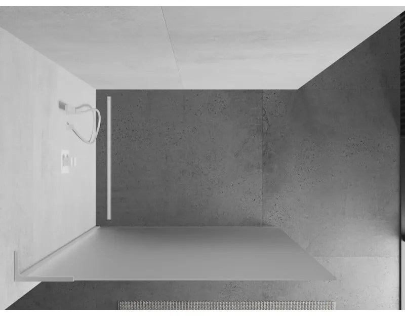 Mexen Kioto L, sprchová zástena Walk-In 110 x 200 cm, 8mm sklo námraza, biely profil, 800-110-103-20-30