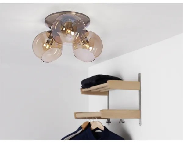 Cottex P2423AA - Stropné svietidlo CAPELLA 3xE14/40W/230V pr. 37 cm dymová/hnedá