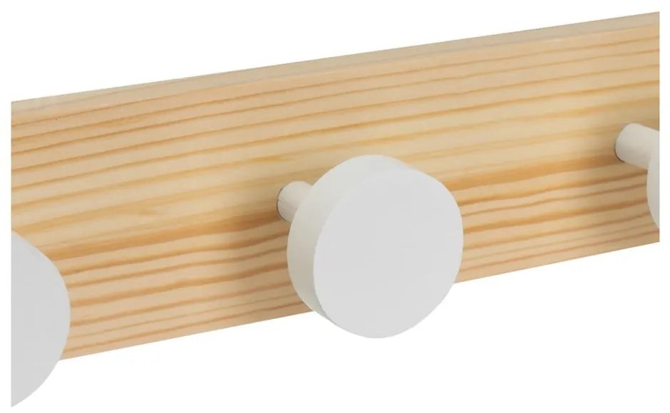 Biely/v prírodnej farbe nástenný vešiak z borovicového dreva 40 cm Anillos – Casa Selección