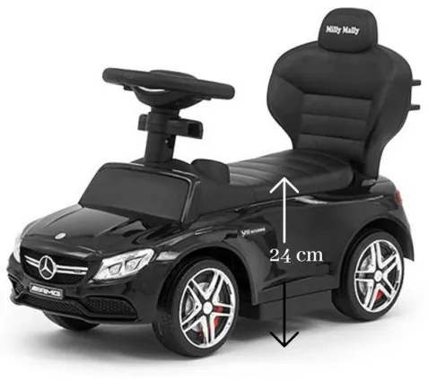 MILLY MALLY Detské odrážadlo s vodiacou tyčou Mercedes Benz AMG C63 Coupe Milly Mally black