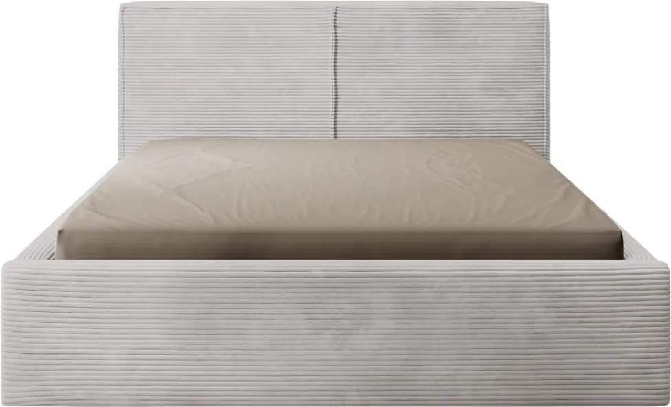 Posteĺ Inez 180x200 cm, svetlo šedá štrukturovaná látka