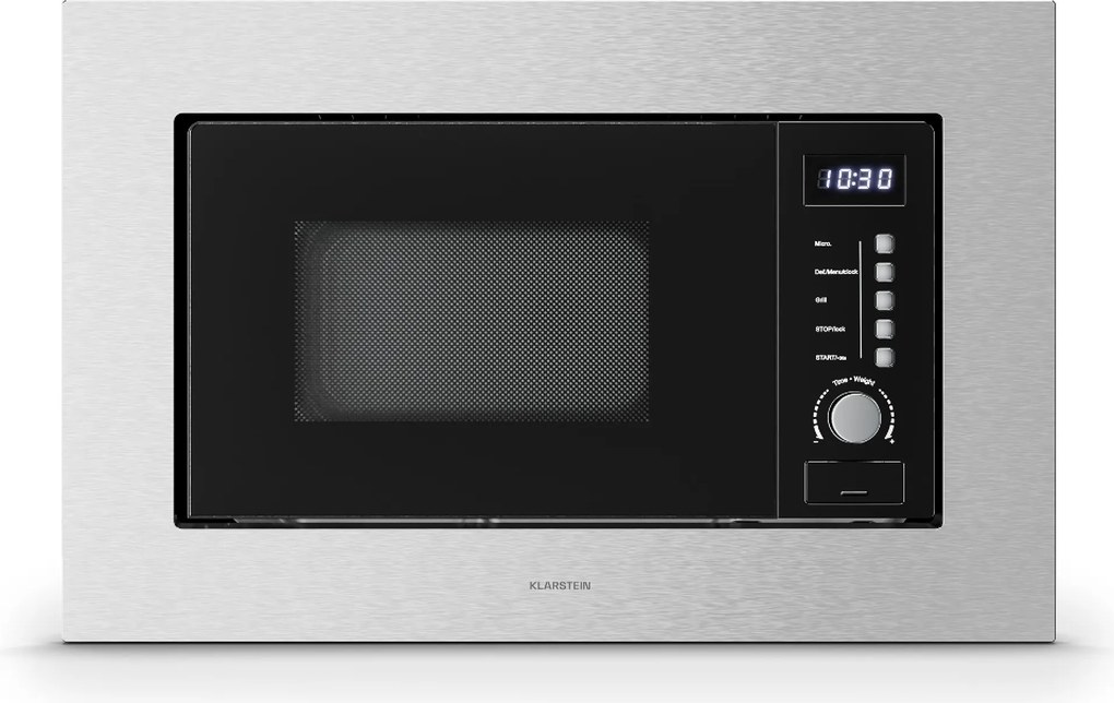 Klarstein Verosteel vstavaná mikrovlnná rúra s grilom | 800 W gril | 700 W mikrovlnka | 60 cm