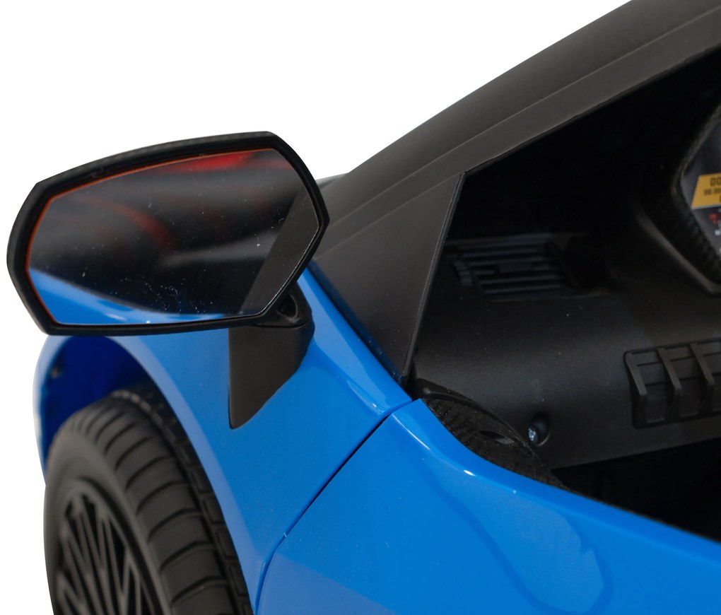 Autíčko Lamborghini Aventador SV na batérie pre 2 deti Modré + 2,4 GHz diaľkové ovládanie + EVA pena + audio LED