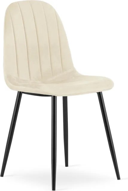 Set dvoch jedálenských stoličiek PADVA zamatové béžové / čierne nohy (2 ks)