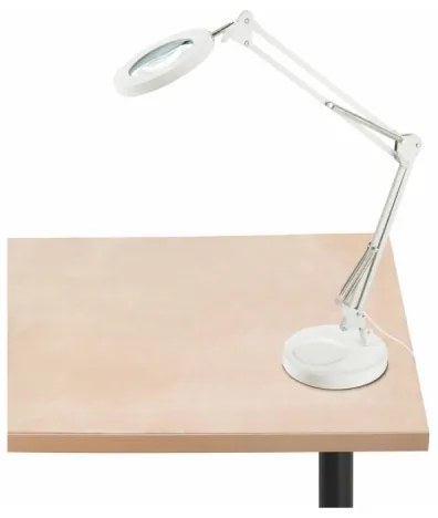 Extol - LED Stmievateľná stolná lampa s lupou LED/8W/5V 2900/4500/7500K biela