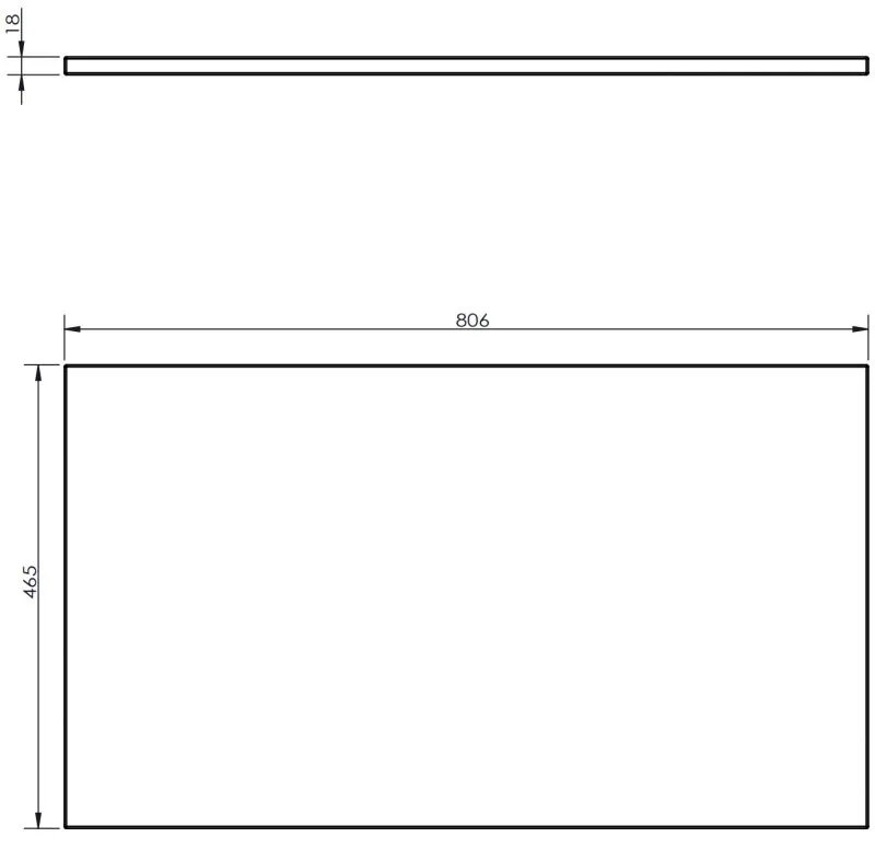 Mexen Uni, pracovná doska 80 cm, biela matná, 91AXX-0804-464-18-01
