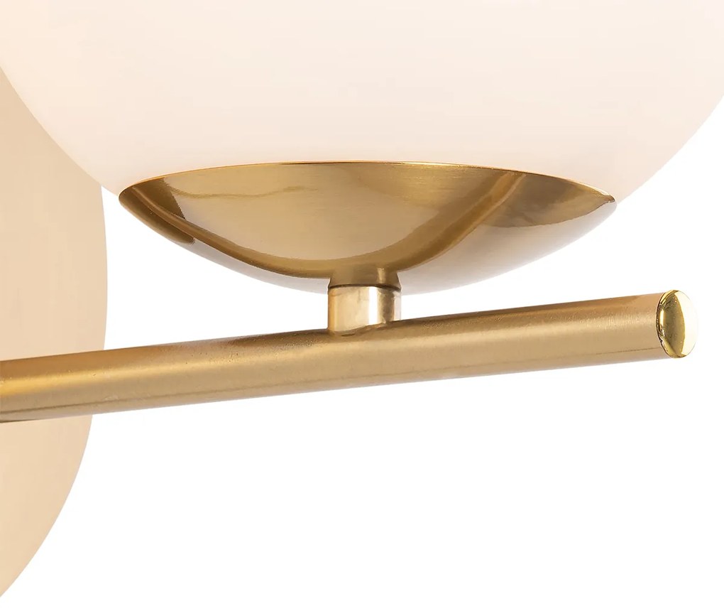 Art Deco nástenná lampa zlatá a opálové sklo - Flore