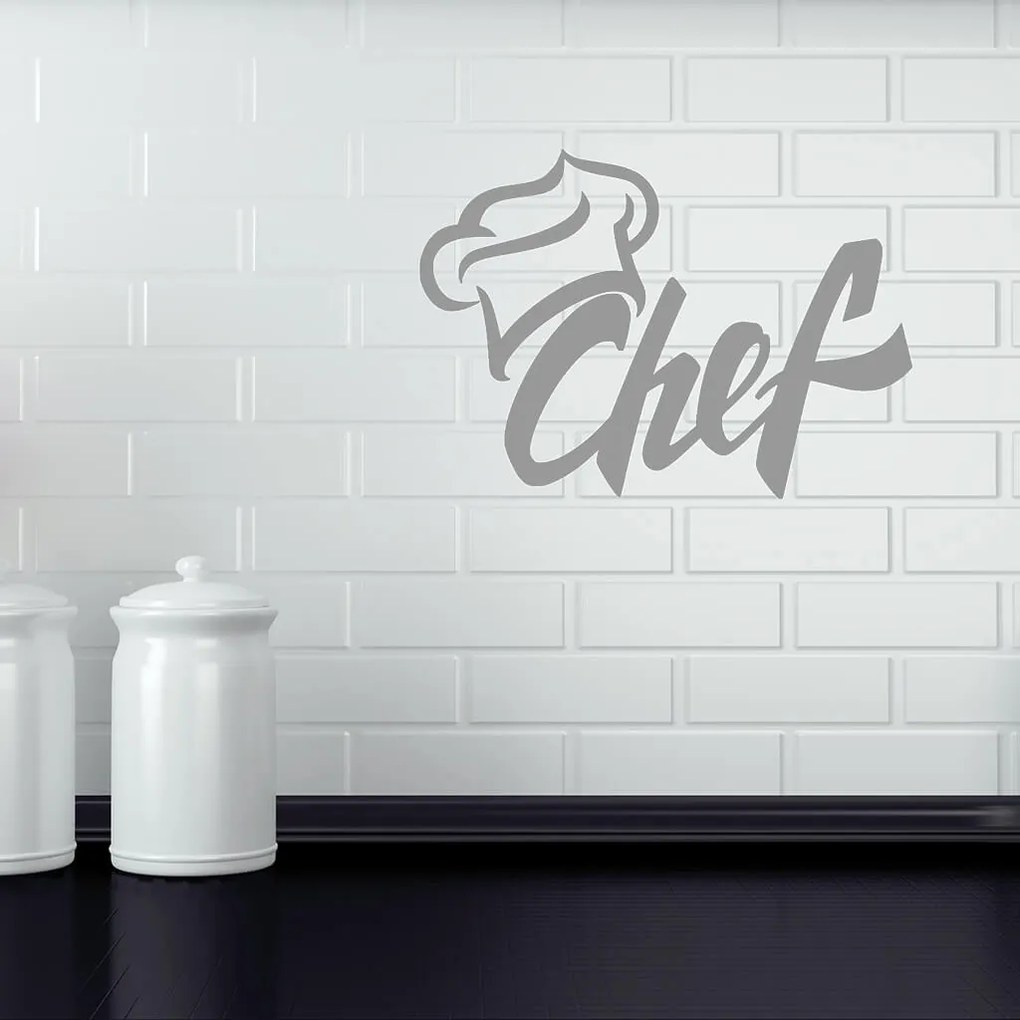 Veselá Stena Samolepka Chef Farba: žlutá, Veľkosť: 60 x 42 cm