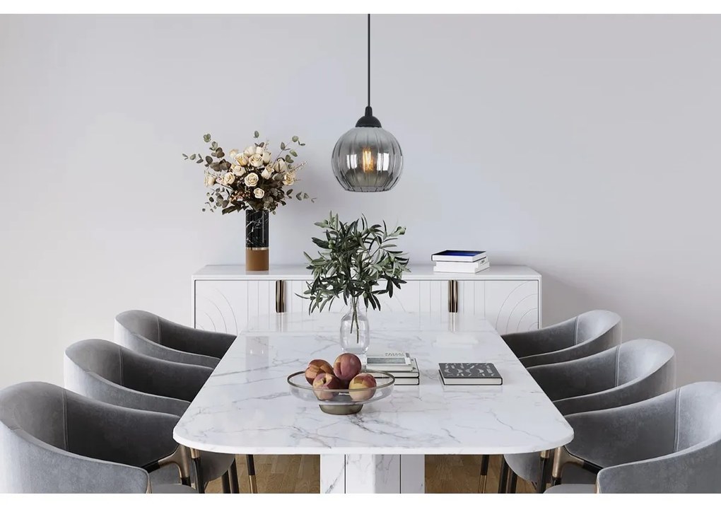 Závesné svietidlo Costa, 1x grafitové sklenené tienidlo, b