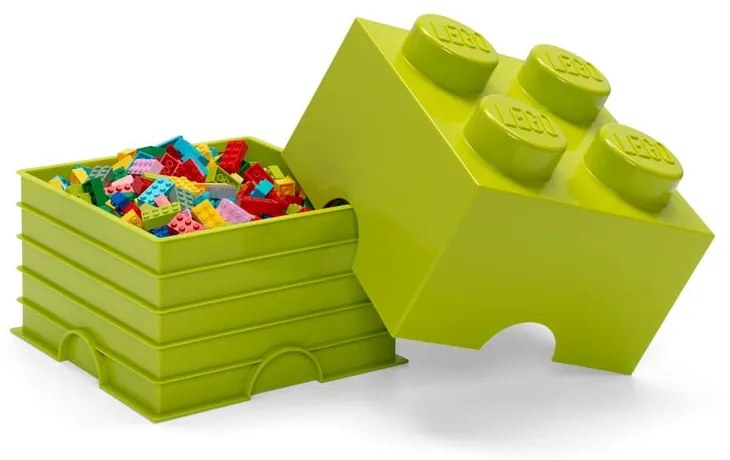Limetkovozelený úložný box štvorec LEGO®