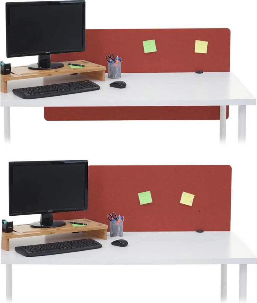 Akustický panel na stôl HWC-G75 - dvojstenná látka/textil - 60x120 - hnedá