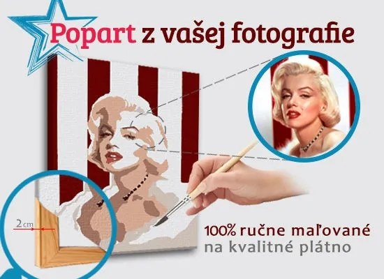 Maľovaný POP Art obraz z fotografie – OBDĹŽNIK FOTO-POPO